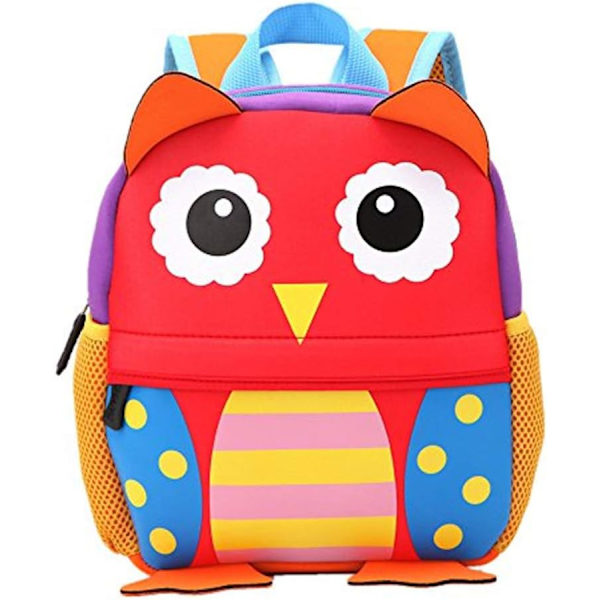 Lasten reppu, taaperoiden koululaukku, eläinaiheinen, reppu 2-8-vuotiaille owl 27 cm x 21 cm x 9 cm