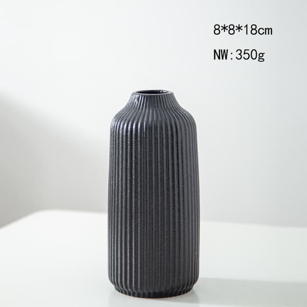 Keramisk Vas i Nordisk Stil, Deko Vas för Boho Dekor, Matt Vas Black-1