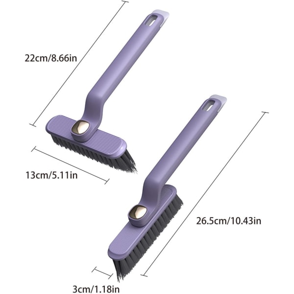 Roterende Multifunksjonell Rengjøringsbørste, 2 i 1 Baderom Flis Rengjøringsbørste brown