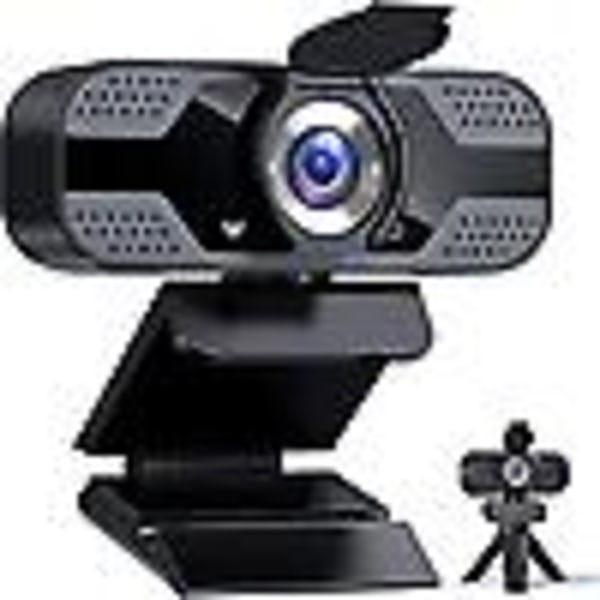 Webcam 1080p Full Hd med mikrofon, usb-webkamera med stativ, pc-webkamera