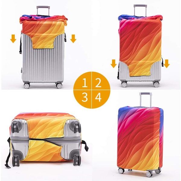 Kuffertbetræk Vaskbart Kuffertsæt Beskytter Anti-ridse Kuffertsæt Passer 18-32 Tommer Colour stripe L