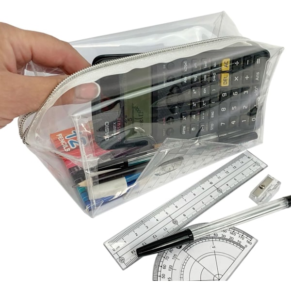 Modepennfodral Stor Transparent Pennafodral Tentamen Genomskinlig Kosmetisk Resa Toalettartiklar Väska Sminkväskor