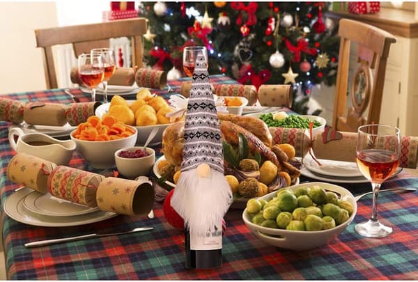 4-pack Jul Tomte Vinflaskor Omslag Handgjorda Tomtar Svenska Tomtar Vinflaskor Toppar Dekorativa Jultomte Presenter