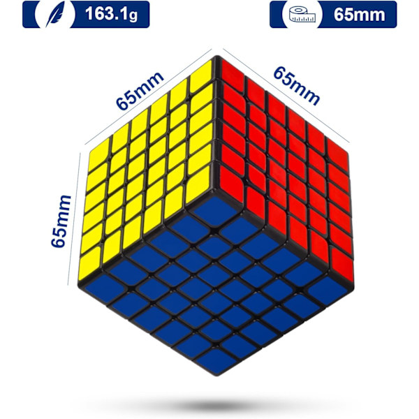 6x6 Speed Cube, Professionel 6x6x6 Magic Cube Sort, 6x6 Speed Cube Sæt Gaver til Drenge og Mænd