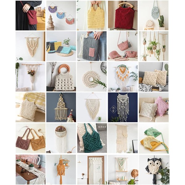 Macramé-snöre, Bomullsrep, för Väggbonader, Växtupphängningar, DIY-hantverk, Heminredning, Presentinslagning 3mmx100m secret pink