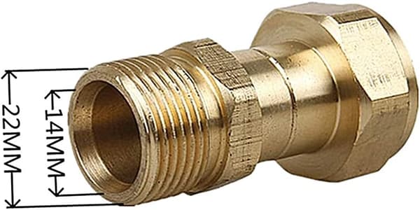 Trykvaske Svingled Messing Han M22 Slange Adapter til Bilrengøring Vandpistol 14mm Indvendig Gevindforbindelse