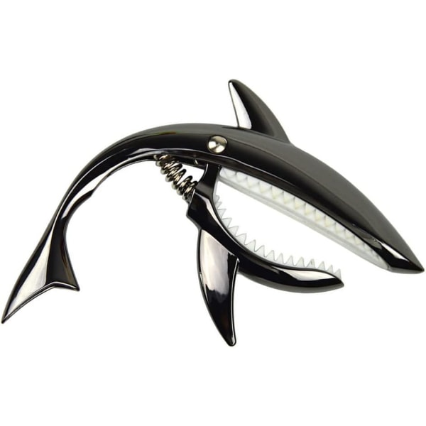 1 ST Shark Capo lättviktsgitarr Capo Gitarrtillbehör Quick Change Guitar Capo med förvaringsväska för gitarrer, ukulele, banjo, mandolin black