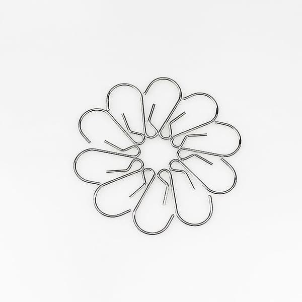 10-pack polerade metallklämkrokar, håller 4,5 kg