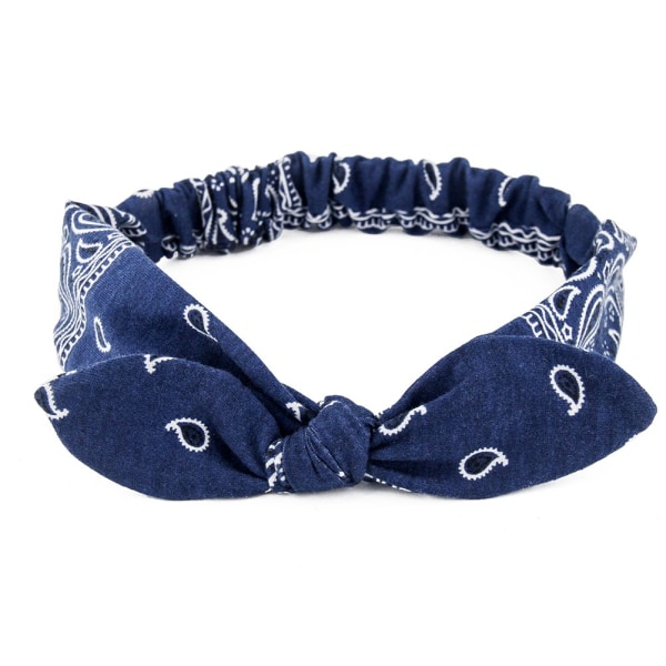 6-pack elastiska Paisley Bandana Knot Pannband Kanin Öron Rosett Huvudinpackningar Hårband för kvinnor Flickor