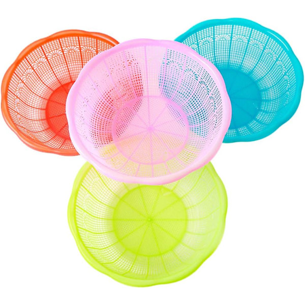 5 stk Plast Ris Kurv Multifunksjonell Frukt Grønnsaker Sil Vaskekurver (Tilfeldig Farge) 9.06 x 9.06 x 3.15 inches