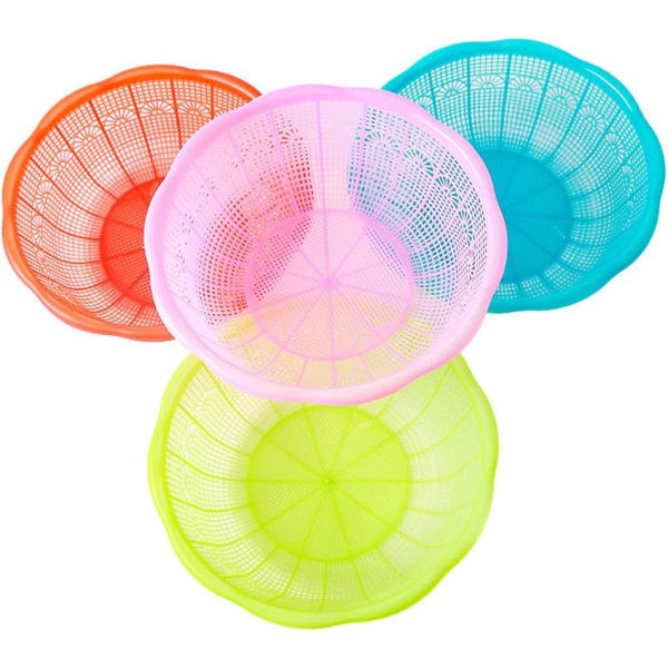 5 stk. Plastik Ris Kurv Multifunktionel Frugt Grøntsager Si Vaske Kurve (Tilfældig Farve) 9.06 x 9.06 x 3.15 inches
