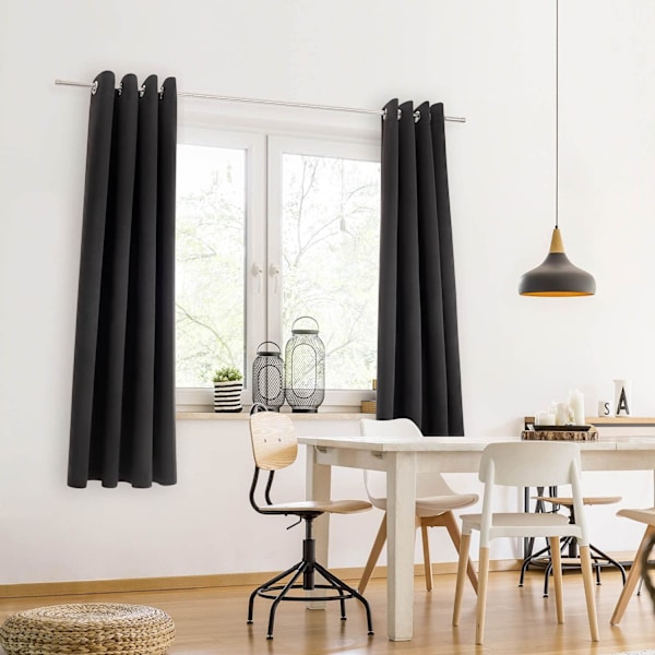 Set med 2 mörkläggningsgardiner Opaque - Gardiner med öljetter dark grey 132*213cm