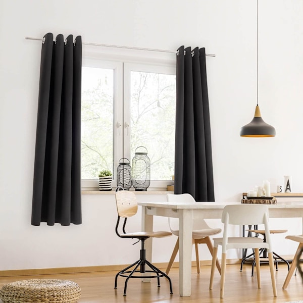 Setti 2 pimennysverhoa läpinäkymätön - Verhot silmukoilla light grey 140*240cm