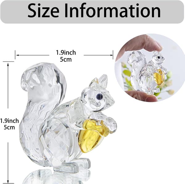 Krystalldyr Ekorre Samlefigur Glasspapirvekt Bordpynt