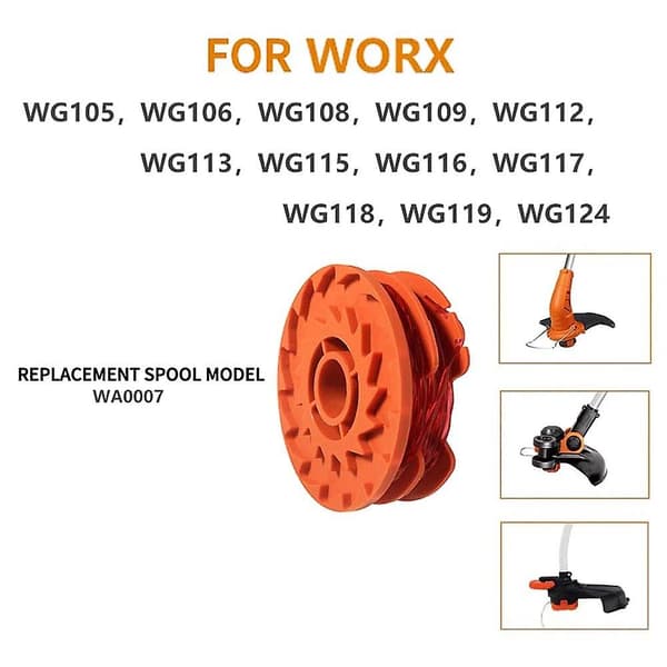 3 stk. spoler med tråd til Worx plænetrimmer WA0007