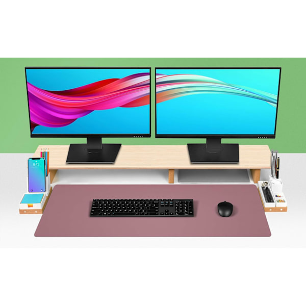 Läder Skrivbordsunderlägg, Kontorsunderlägg, Halkskyddande PU-Läder Skrivbordsunderlägg, Laptop Skrivbordsunderlägg, Vattentätt Skrivbordsunderlägg Dark Pink 23.6" x 13.7"
