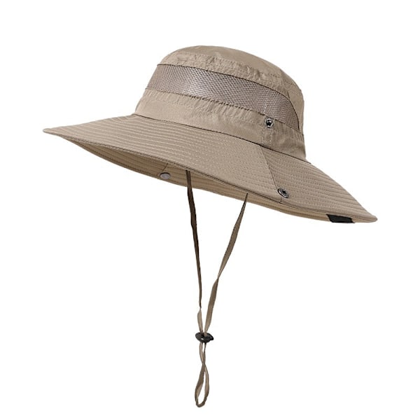 Kvinners Solhatt Utendørs Sommer Turskjorte Dame Beskyttelseshette, Foldbar Khaki 56-60cm