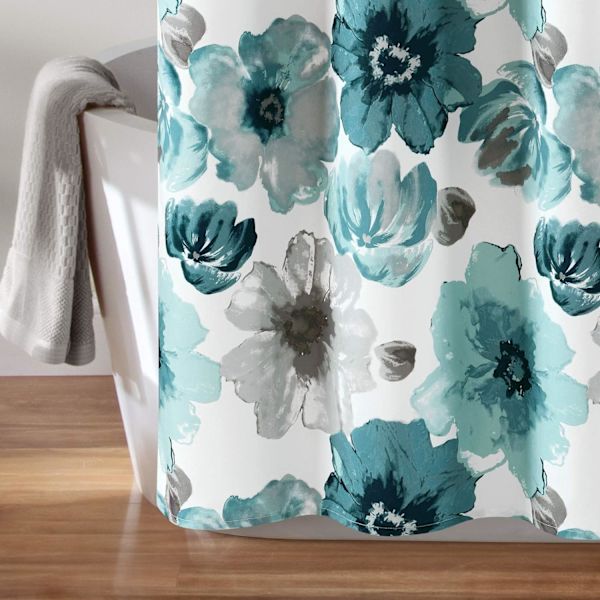 Blomsterbruseforhæng, smukt bruseforhæng, forårsindretning, farverige blomstrende blomster, landlig sommerhus og badeværelsesindretning Blue 90*150cm