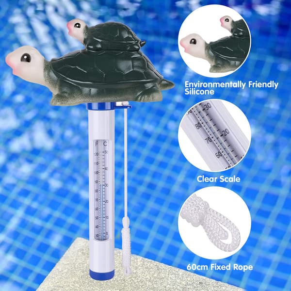 Flytande Pooltermometer, Flytande Vattentermometer, Pooltermometer med Snöre, Söt Cartoon Termometer