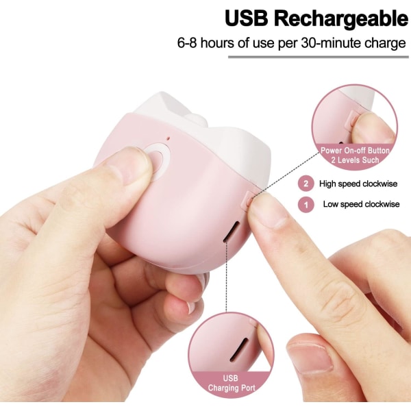 Automaattinen sähköinen kynsileikkuri kynsienjätteiden säilytyksellä, USB-ladattava turvallinen kynsileikkuri pink