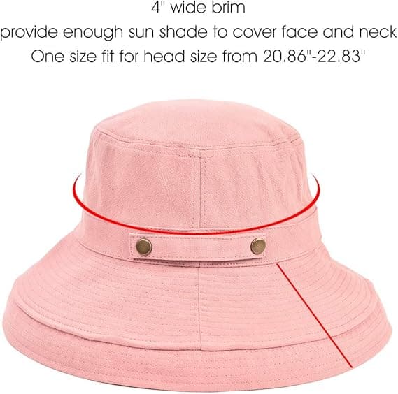 Solhat til kvinder, bredbremmet strandhat i bomuld Pink