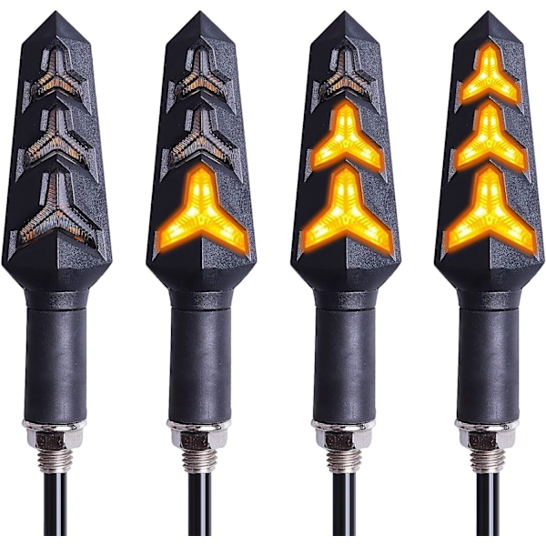 4 kpl moottoripyörän vilkut Värit Vilkkuvalot Moottoripyörän vilkut 12V 12 LED-polttimot moottoripyörälle Skootteri Quad Cruiser Maastoauto