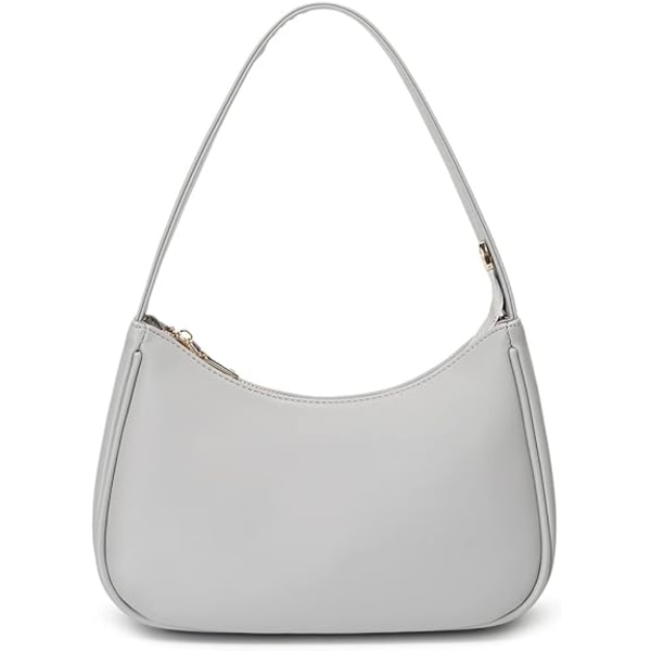 Axelväska för kvinnor, Tote Handväska Mini Clutch med blixtlås gray