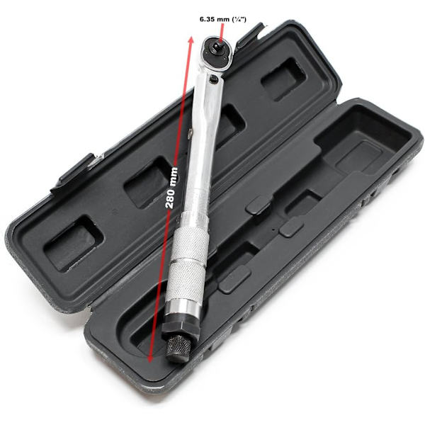 Momentnøgle med 1/4” tommer og 5 – 25 Nm