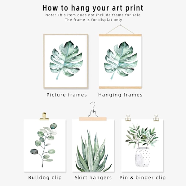 Växttryck Blad Väggkonst för Vardagsrum, Canvas Tryck Poster 8x10 Tryck Oinramade Set om 4, Botaniska Tryck Salvia Väggdekor