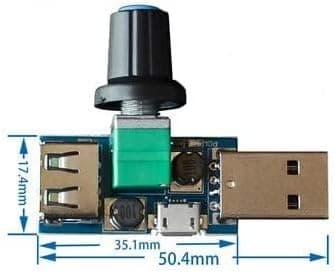 3PCS 5W USB-fläkthastighetsregulator, steglös USB-fläktregulator DC 5V DC 4-12V till 2,5-8V Regulator Hastighetskontrollvred med strömbrytare