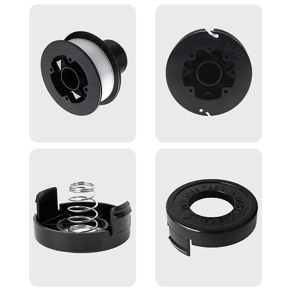 RS-136-BKP Spole + 682378-02 Spoledæksel + Spolefjeder til Black &amp; Decker Plæneklipper DCQW