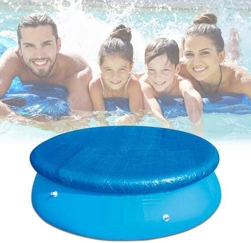 396 cm diameter poolskydd, runt poolskydd med repband, för runda ovanmarkspooler