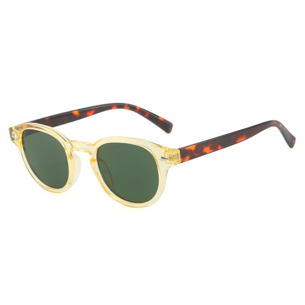 Solglasögon för män Retro Polariserade UV400 Skydd Runda Bågar i Acetat Dark green