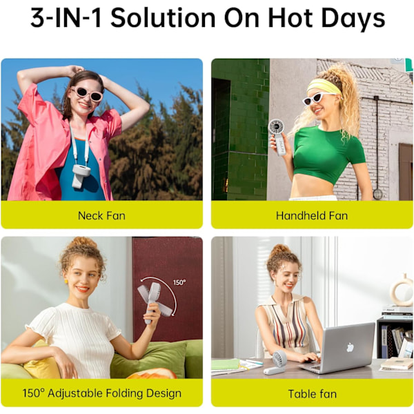Handhållen Fläkt Life7 – Ultimat Flexibilitet: Högeffektsmotor, LED-Display, 5000mAh Uppladdningsbar, 5 Hastigheter, Vikbar Design Gray