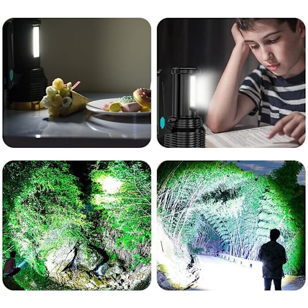 LED Lommelygte Ultra Kraftig Bærbar LED Lommelygte COB Arbejdslampe 8 Tilstand Genopladelig Lampe Udendørs Belysning Spotlight Camping Udflugt Nødsituation
