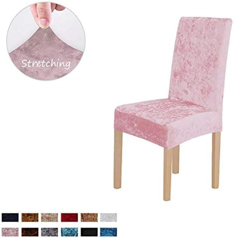 4 st tjocka sammetsstolar överdrag matstolar överdrag elastiskt stretch stolsöverdrag Pink 4pcs