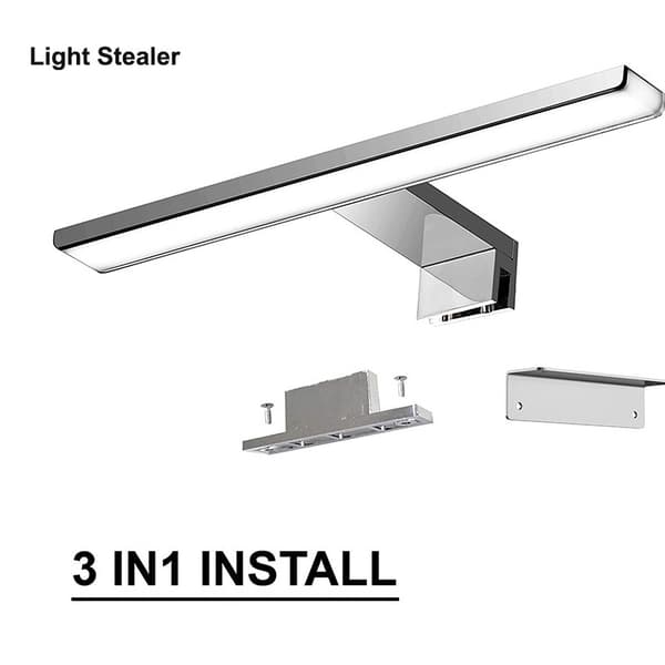 1 LED-speilbelysning baderomslys hvitt lys sminkebelysning Silver 30 cm