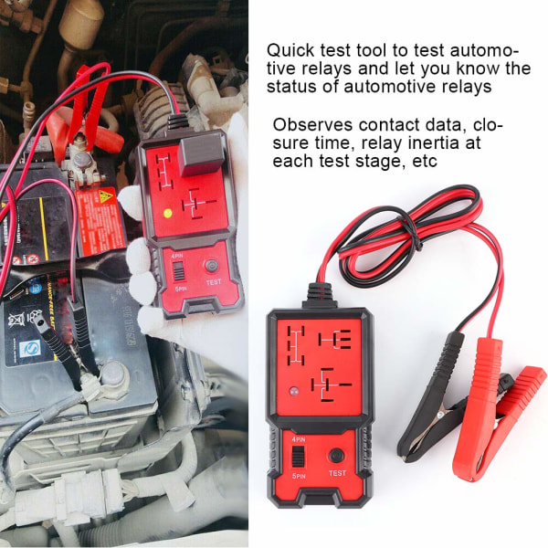 Bilrelätestare, 12V elektronisk bilrelätestare automatisk bildiagnostisk batterikontrollverktyg