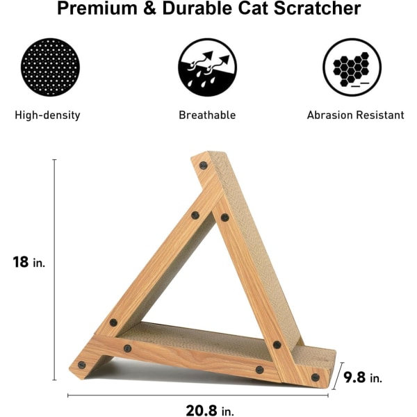 3-sidig vertikal klöspelare för katt, triangulär klöstunnel leksak, klösramp för kattunge lekträning