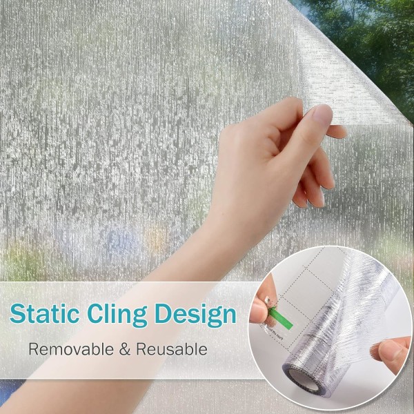Regn Glass Vindusfilm Personvern Statisk Vindusklistremer Dekorativt Glassklistremer for Hjemmekontor Fjernbar UV-beskyttelse Varmekontroll style 1 45*200CM