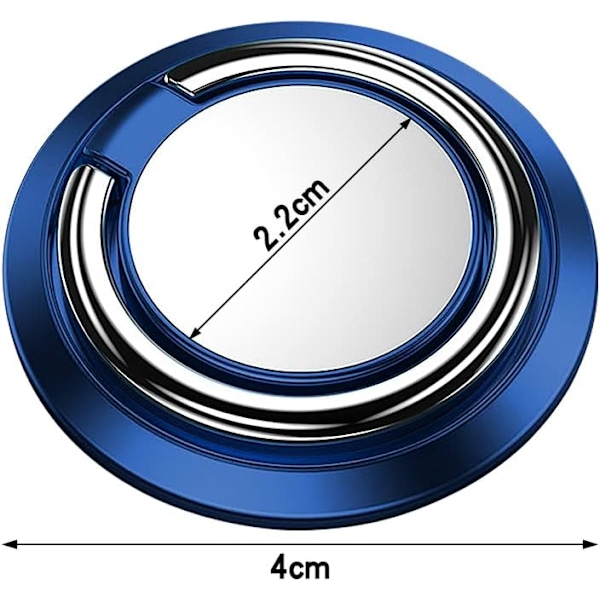2 st Mobiltelefon Ringhållare Magnetisk Fingerring Ställ Bilfäste Tillgänglig 360 Justerbar Mobiltelefon Loop (Blå)