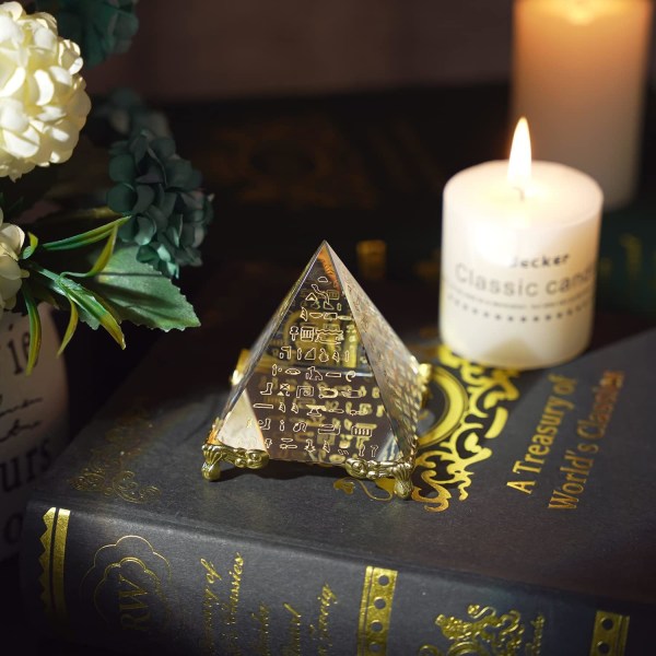 Kristallpyramid Prisma Pappersvikt Positiv Energi Ornament Glas