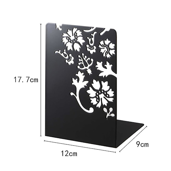 Set med 2 st Eleganta Bokstöd, Bokstöd för Tunga Böcker, Metallbokstöd