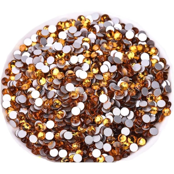 576 stk lim fiks flatback rhinestones glass diamanten gems for negl kunst håndverk dekorasjoner klær sko Topaz 576pcs