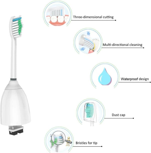 Udskiftningsbørstehoveder, 4 stk., til Philips Essence elektrisk tandbørste