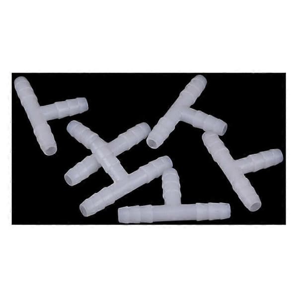 Koppling 6 mm slang, Vit/Transparent 10 st