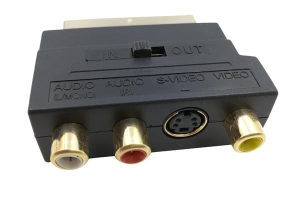 RGB Scart 21-pinners hane til 3 RCA AV hunnkonverter + videoadapter (svart)