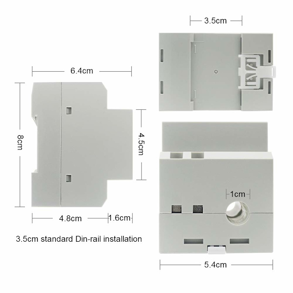 Din-skena elmätare, voltmeter digital ampèremätare AC 80-300V 100A wattmeter elförbrukningsmätare 1 fas watt KWh-mätare
