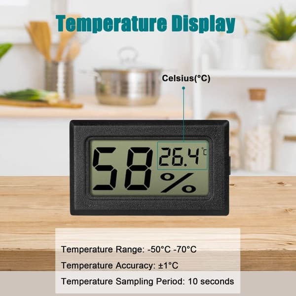 Pakke med Mini Hygrometer Termometer - til Bil Drivhus Hjemmekontor Celsius (°C)