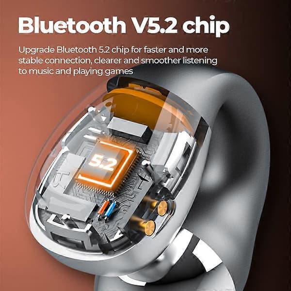 Typ D S03 TWS Bluetooth 5.2 Öronklämma Hörlurar Digital Display Smart Touch Trådlös Stereo Musik